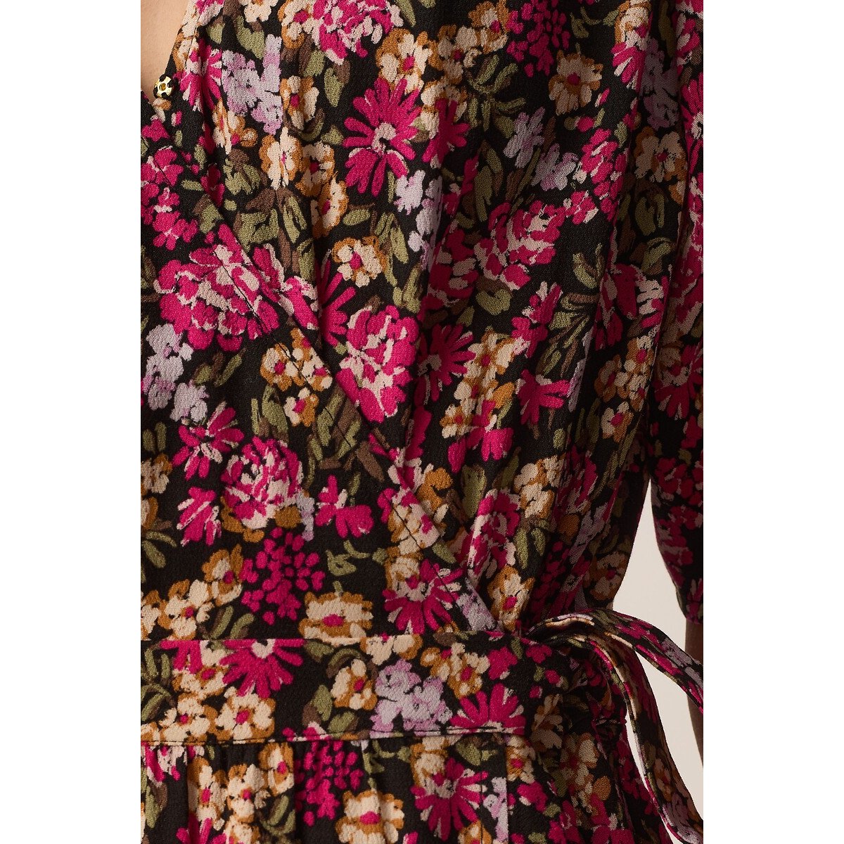 Vestido midi com estampado floral, ELALY estampado floral, DES PETITS HAUTS