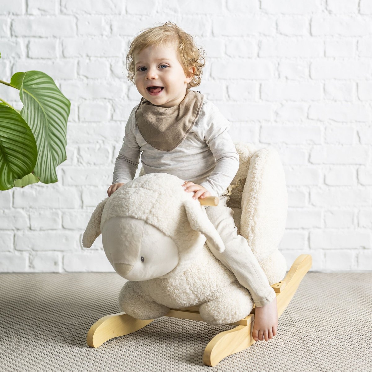 Bascule Teddy le mouton écru beige, NATTOU