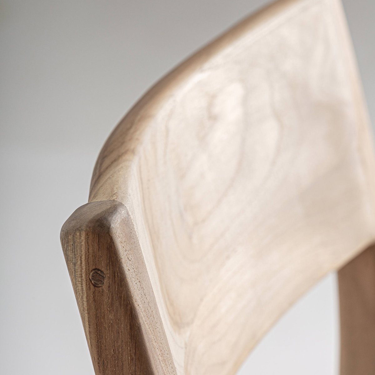 Chaise en teck assise tressée, Lot de 2 bois clair et fibre brun clair, RECOLLECTION