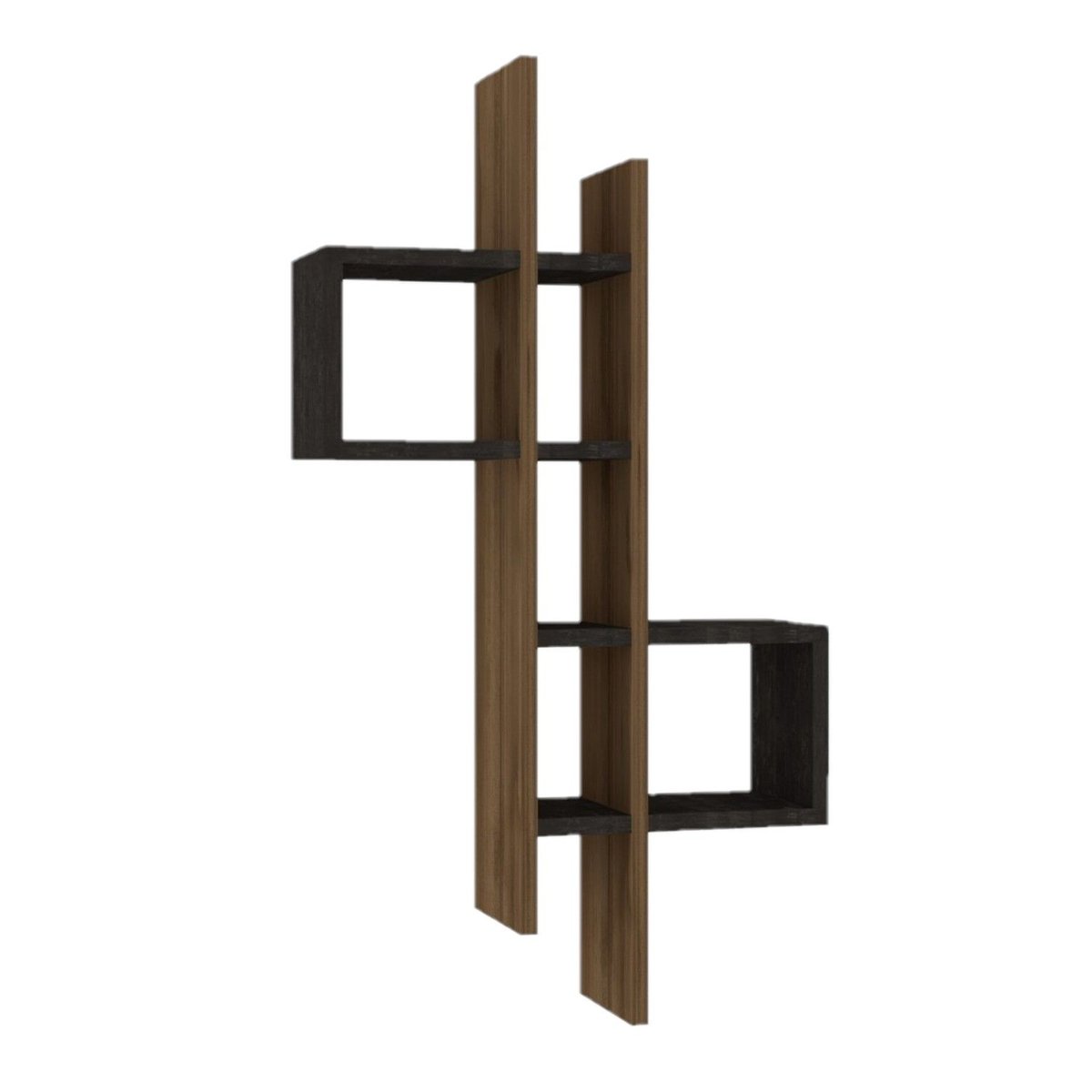 Etagère murale design effet bois ALBA gris foncé, TOILINUX