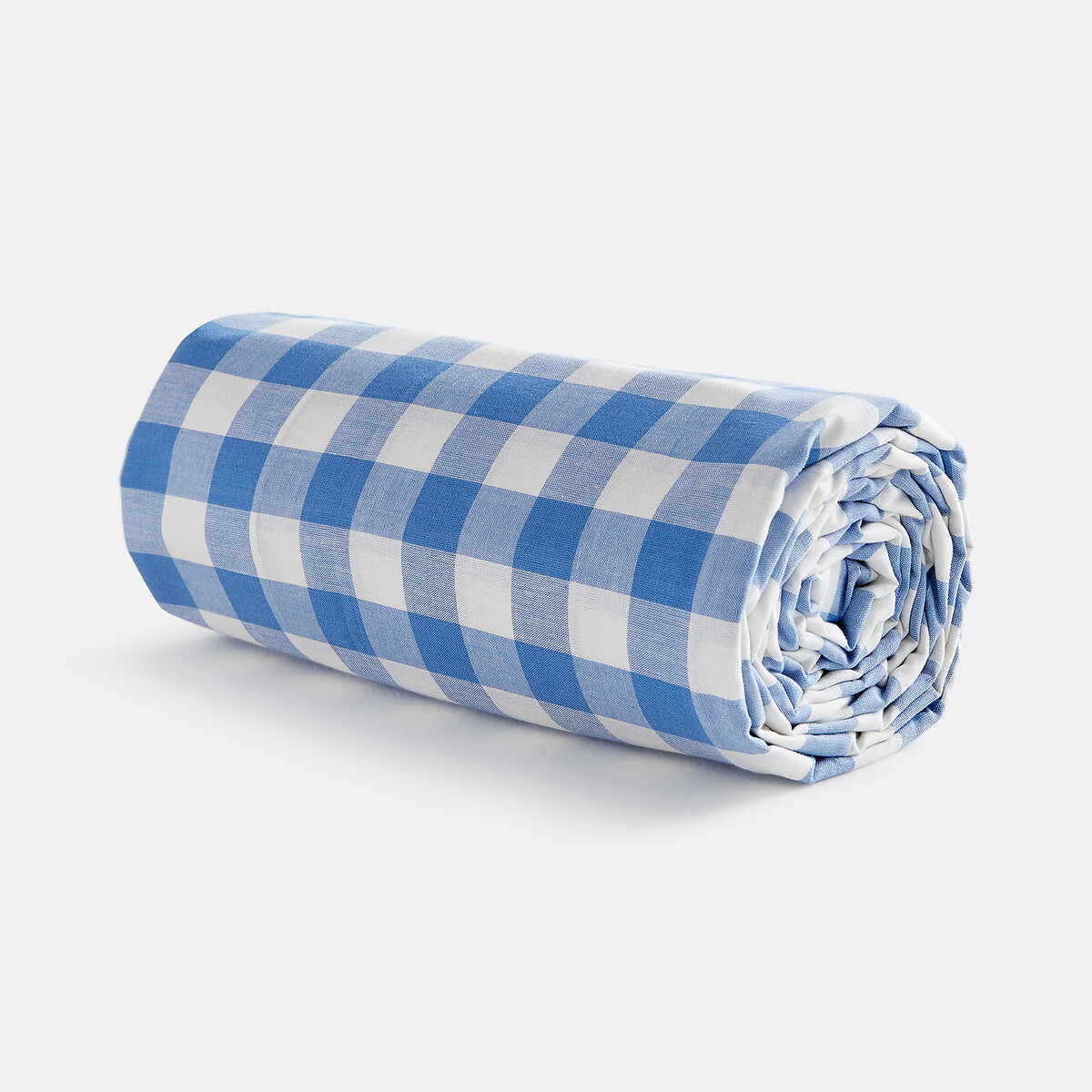 Drap-housse enfant, en coton, bonnet 30cm, VELDI BLEU vichy bleu, LA REDOUTE INTERIEURS