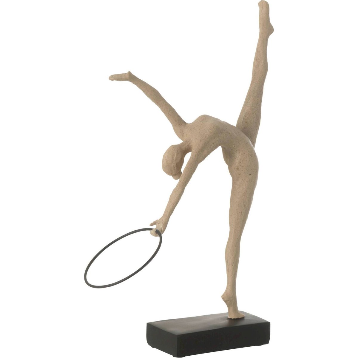 Figurine gymnaste au cerceau sur socle beige et noir, RECOLLECTION
