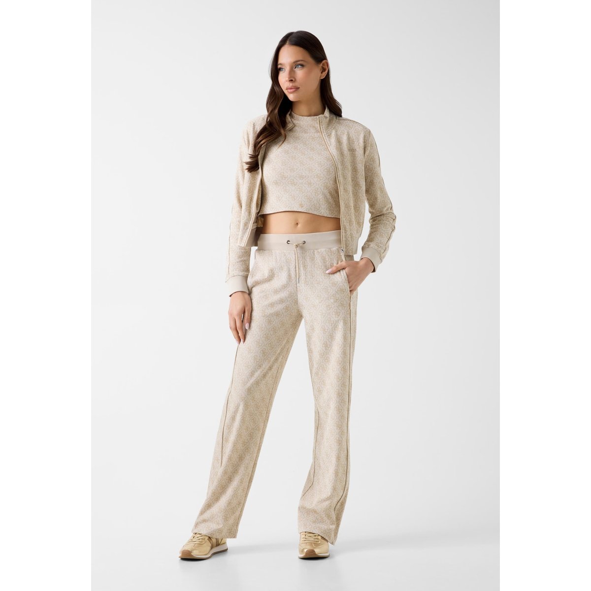 Pantalon De Survêtement Avec Logo 4G beige multi, GUESS