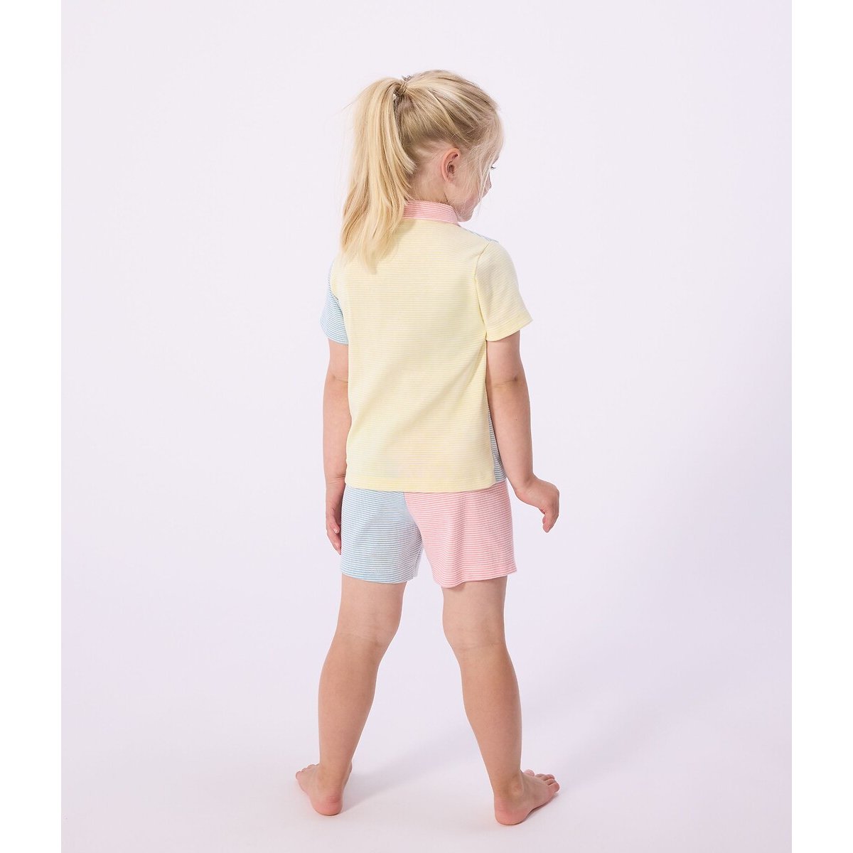 Pyjashort met knoopsluiting, katoen, strepen multicolor gestreept, PETIT BATEAU
