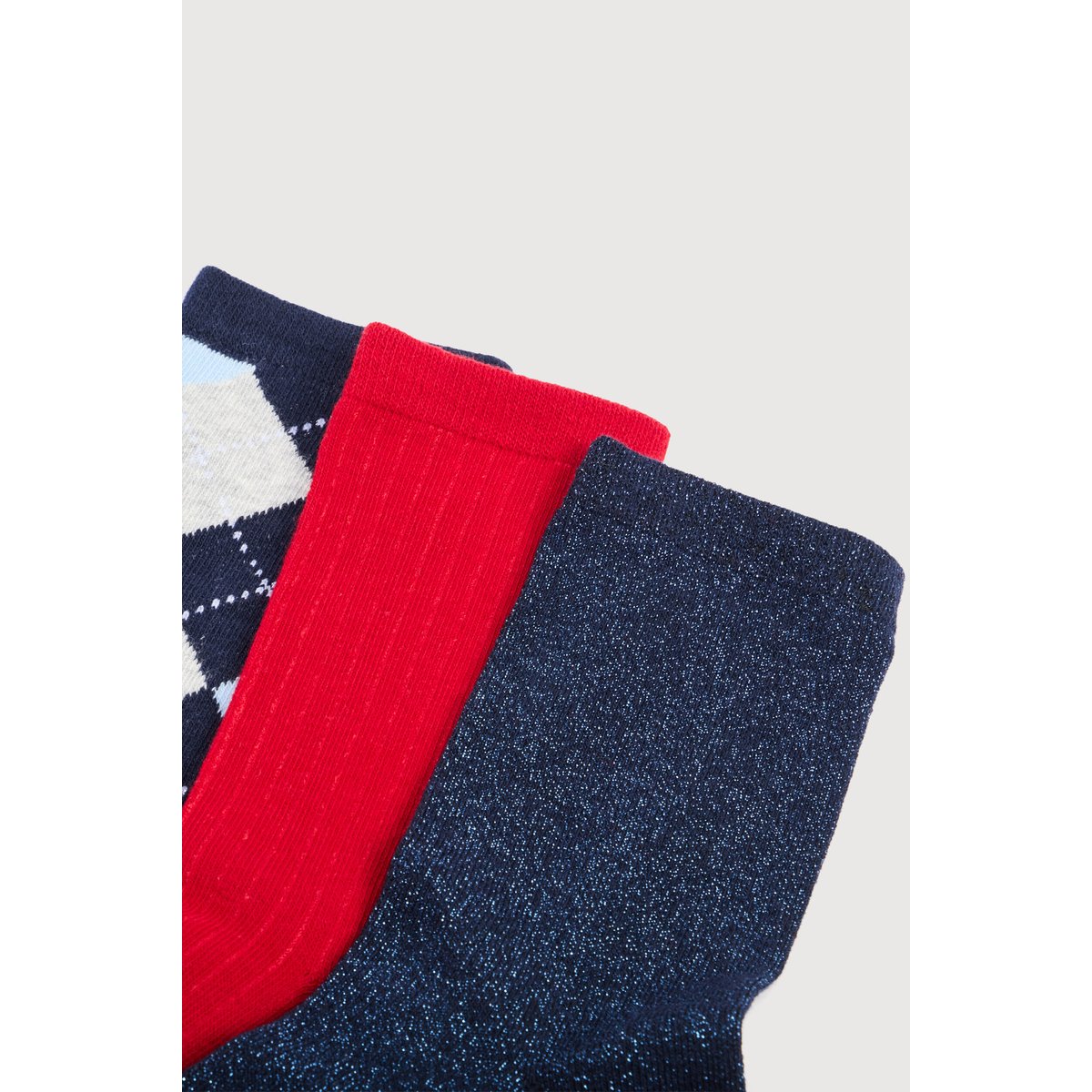 Lot de 3 paires chaussettes hautes gris, BONOBO