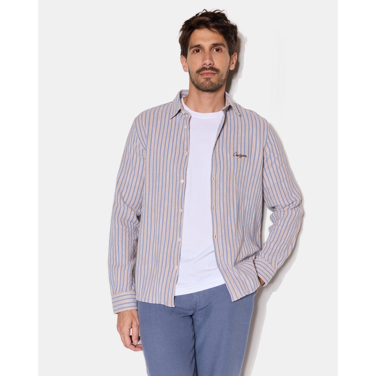 Chemise en coton DIDO bleu, CHEVIGNON
