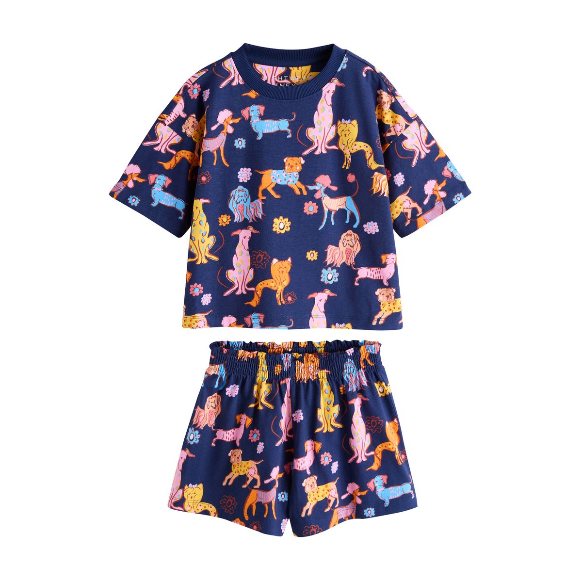 Pyjama short, lot de 3 imprimé chien marine/rouge, NEXT