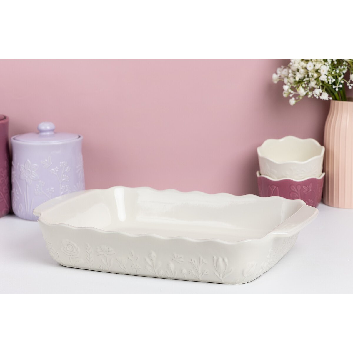 In The Meadow 37cm Rectangular Baking Dish cream, MASON CASH