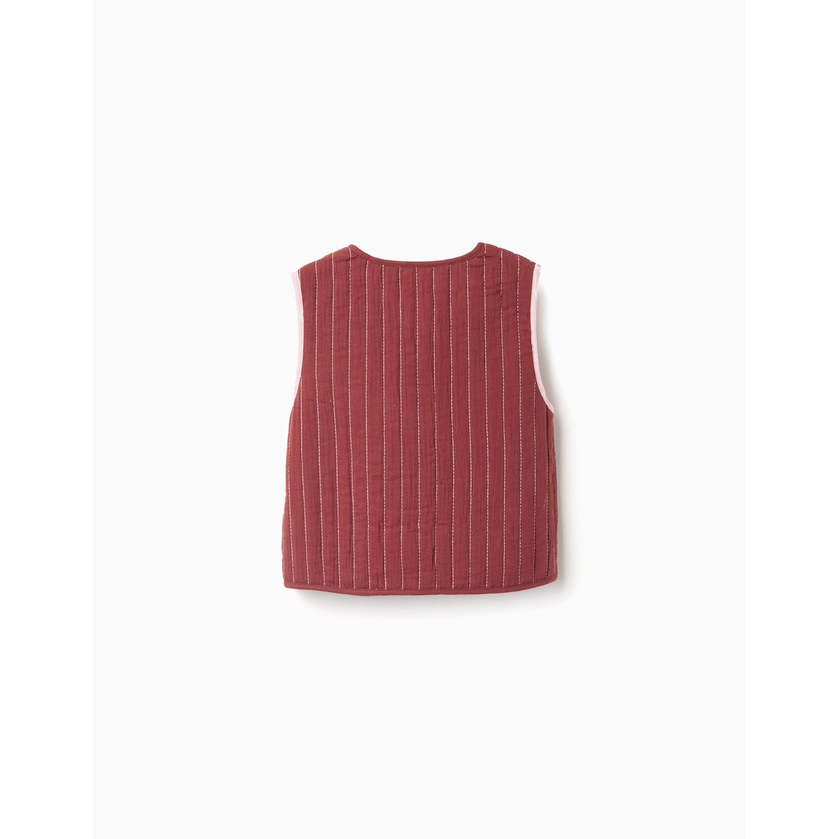 Gilet réversible matelassé à motif floral marrón, ZIPPY