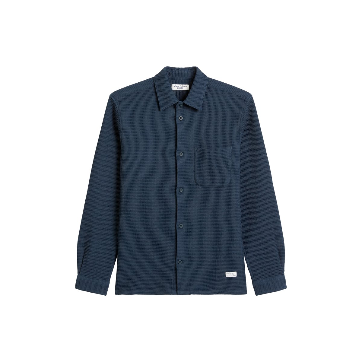 Chemise regular avec structure gaufrée bleu foncé, MARC O’POLO DENIM