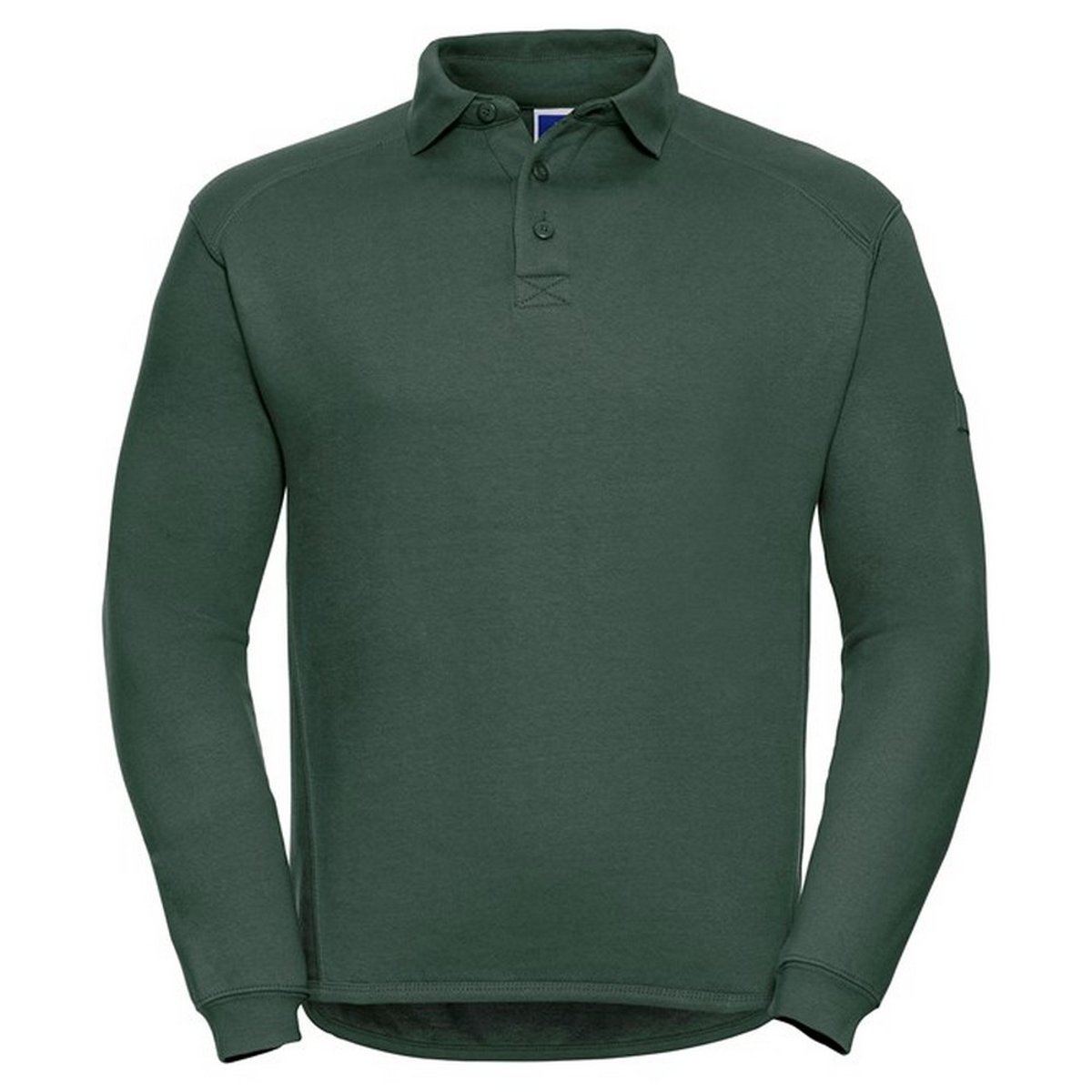 Sweat épais à col rabattu vert sapin, RUSSELL