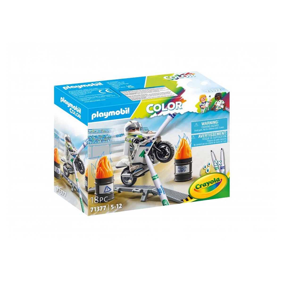 71377 color : moto bleu, PLAYMOBIL
