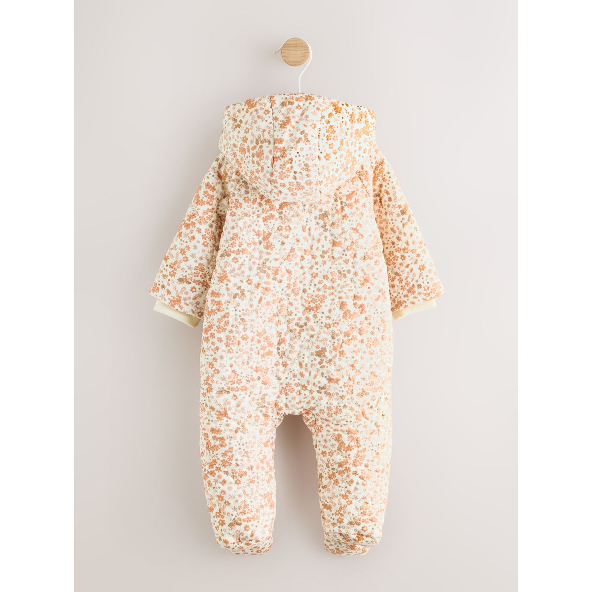 Combinaison bébé à capuche effet froissé imprimé floral écru, NEXT