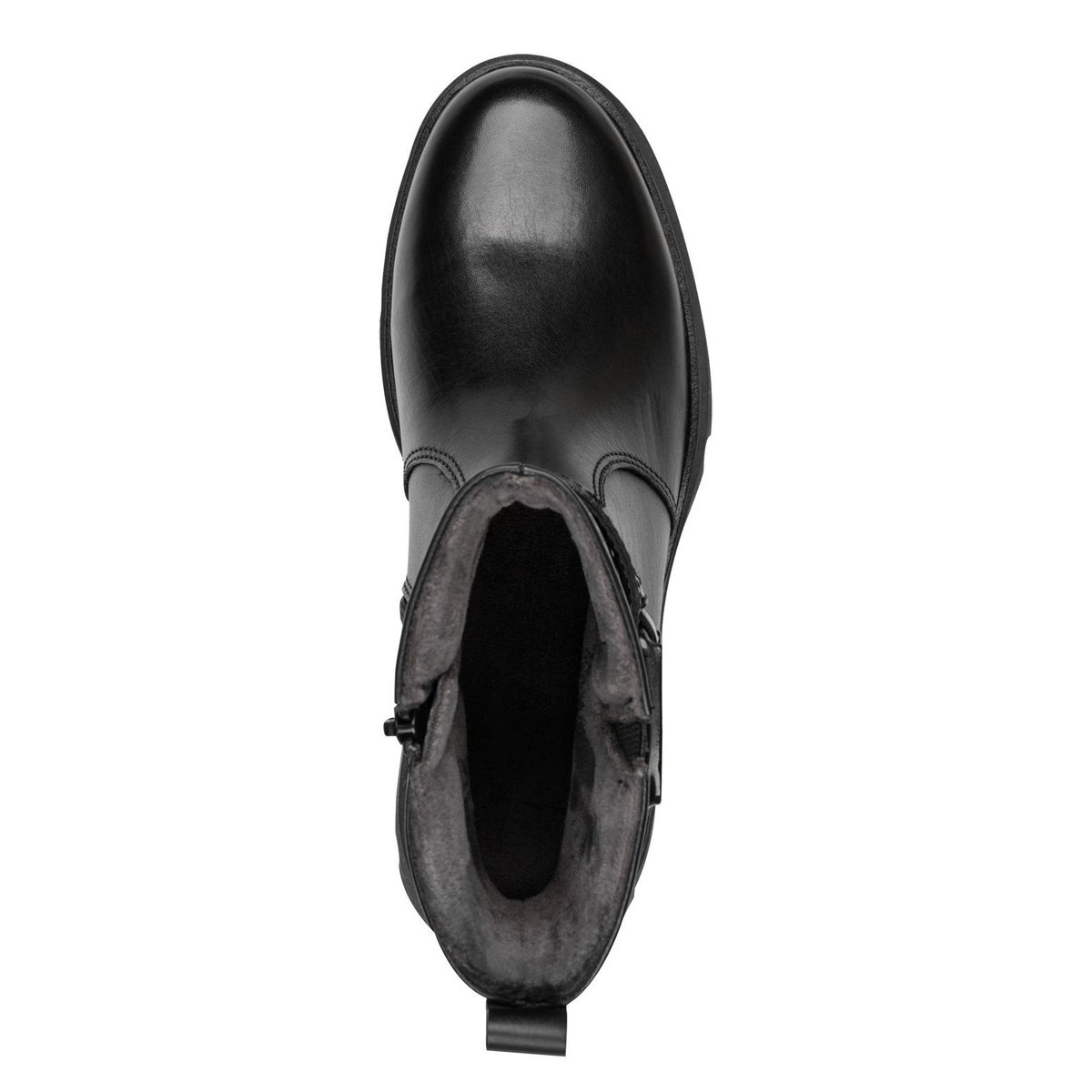 Bottine en cuir noir nappa, TAMARIS