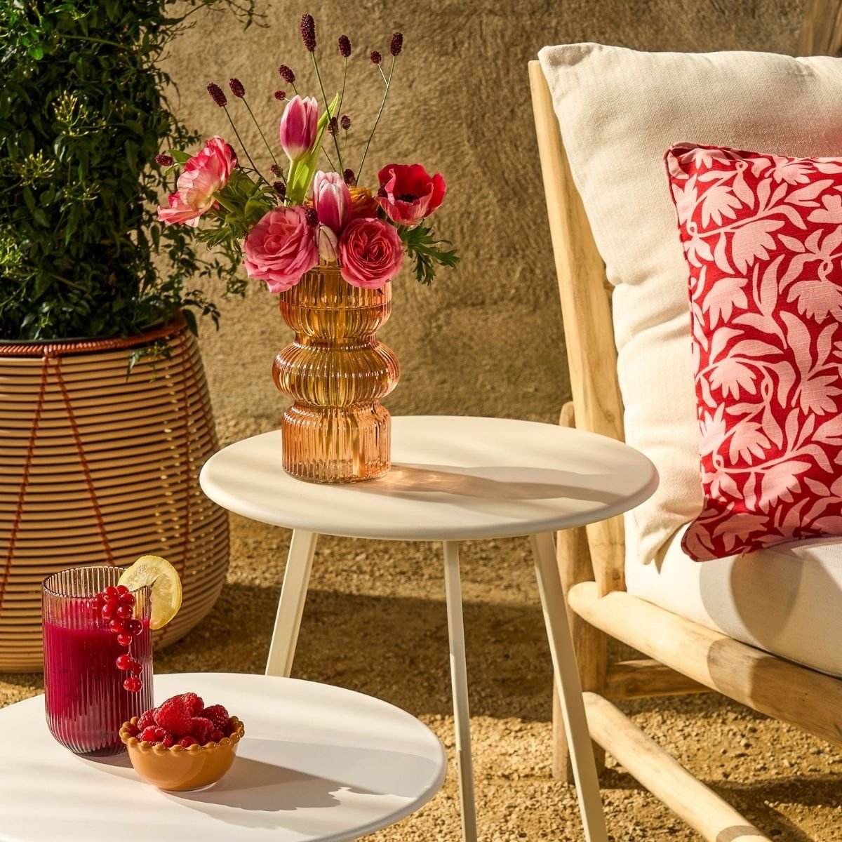 Table d’appoint SEATLE crème, MICA DECORATIONS
