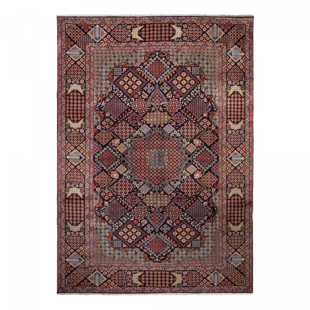 Tapis d'orient, motif oriental, noué à la main en laine, NADJAFABAD B bordeaux, beige, bleu, UN AMOUR DE TAPIS