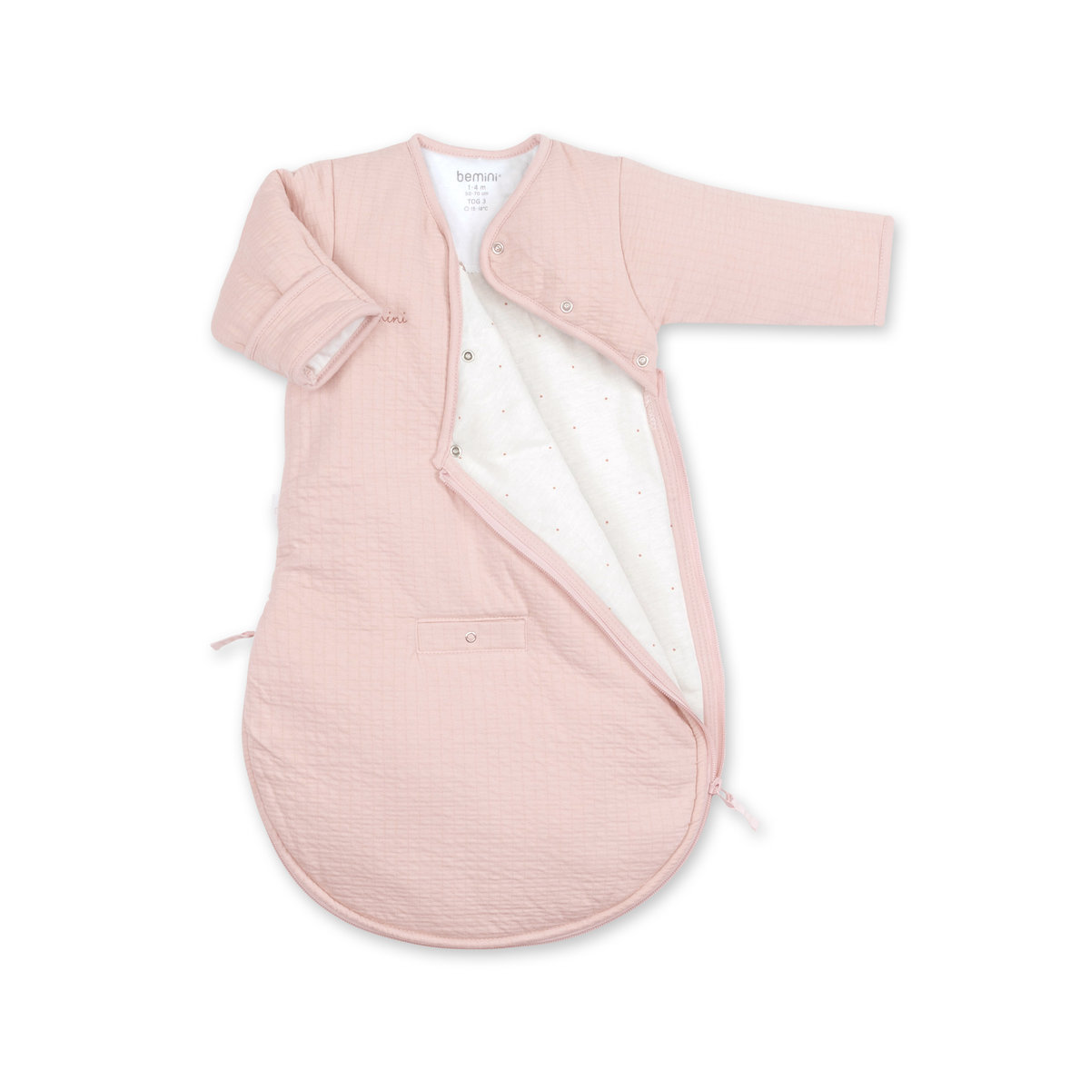 Gigoteuse avec moufles hiver - TOG 3 Moelleux bien chaud blush, BEMINI