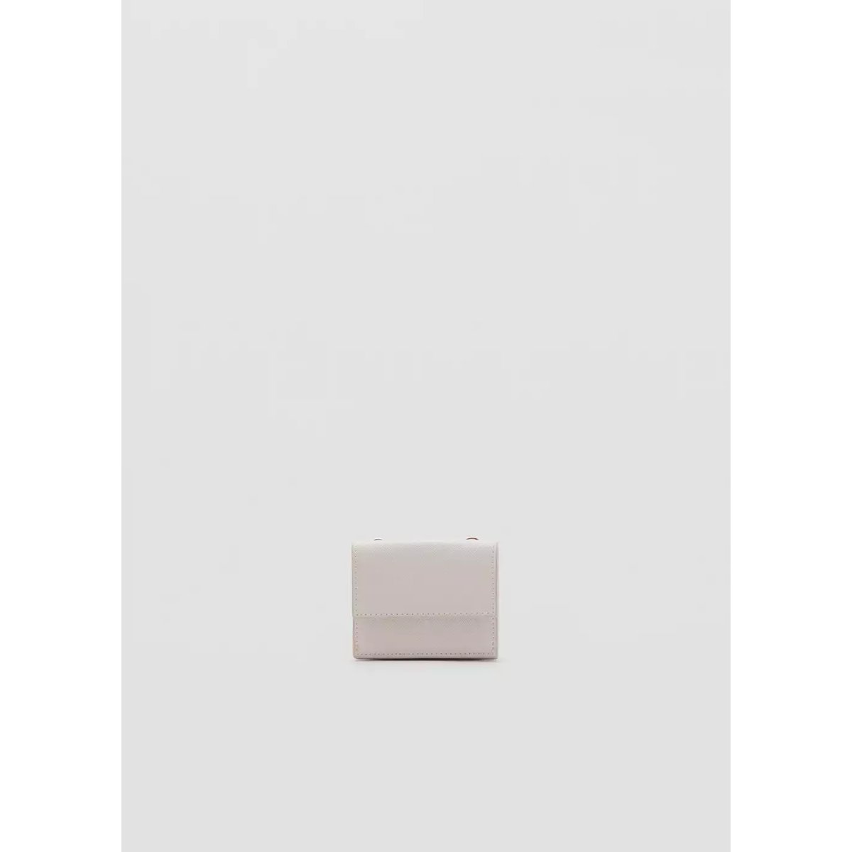 Porte-cartes effet saffiano à zip gris glacé, MANGO