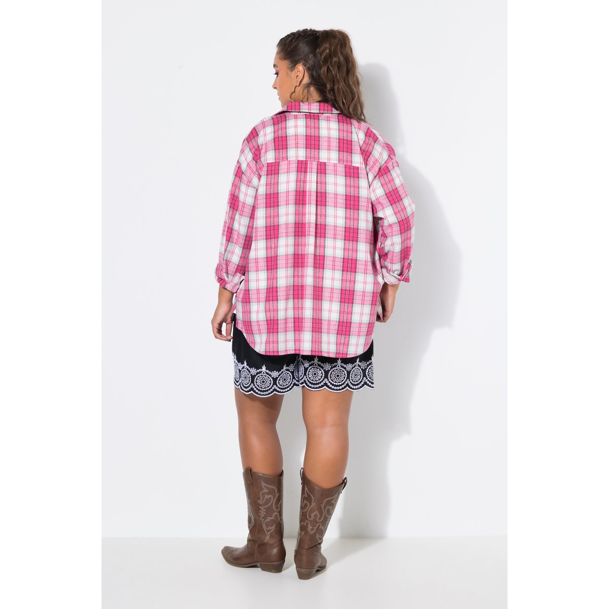 Chemise en flanelle oversized rose vif fuchsia, STUDIO UNTOLD