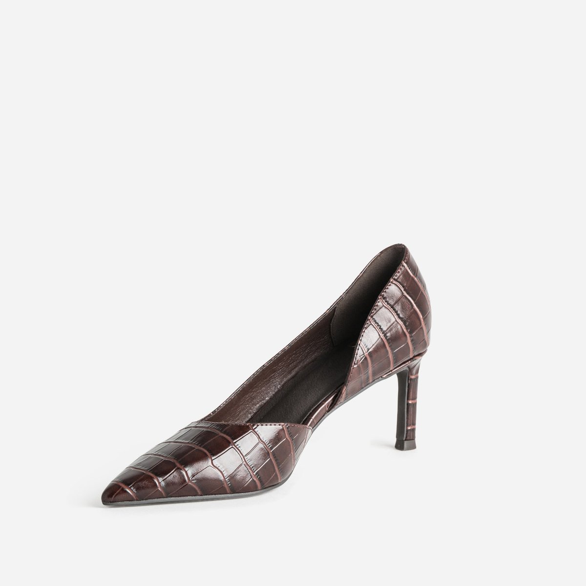 Escarpin en cuir ANOUCK croco marron, ERAM