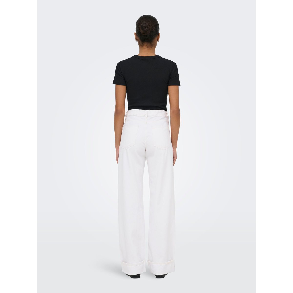 Jean À Jambe Large white denim, ONLY