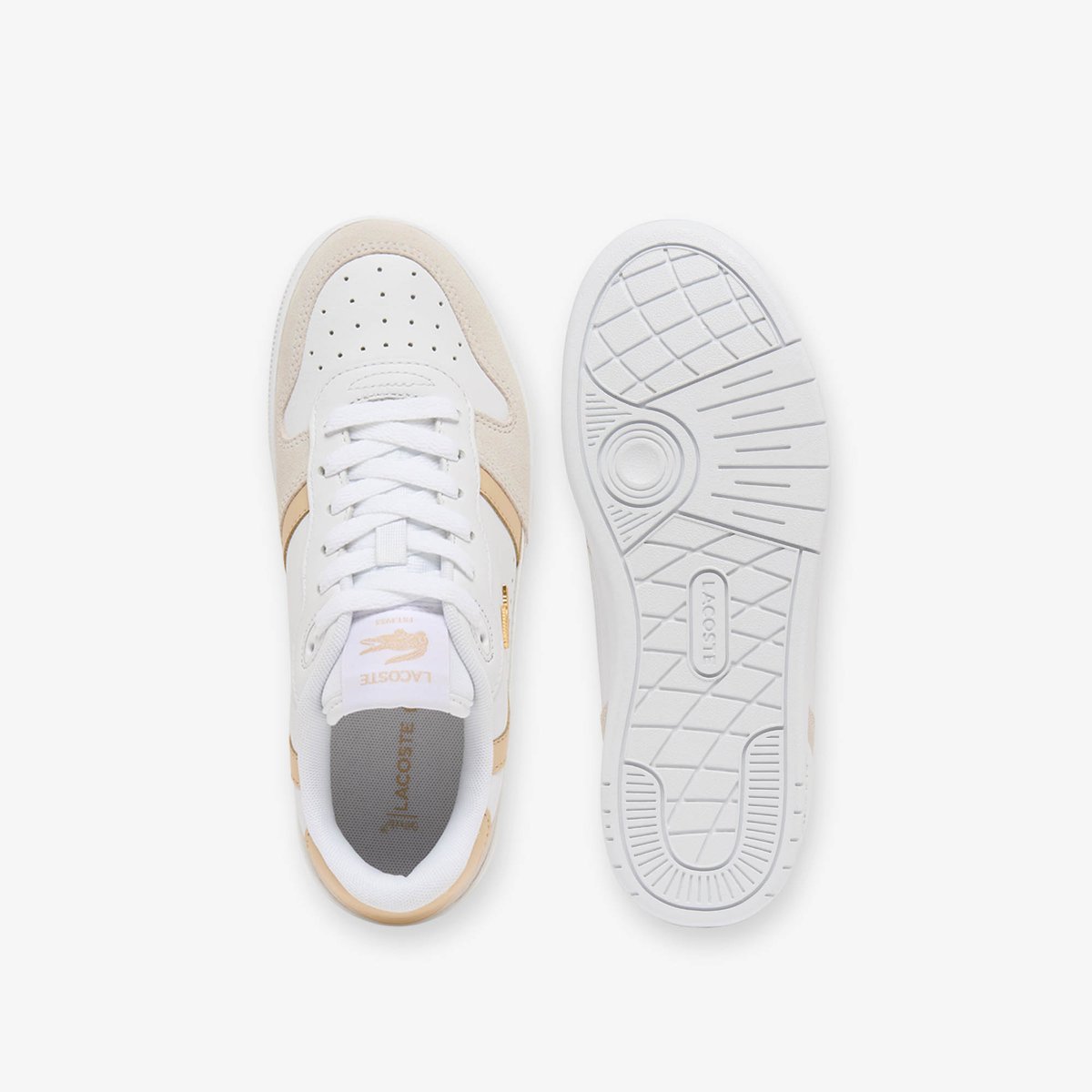 Sneakers T-Clip Set femme en cuir blanc-83j, LACOSTE