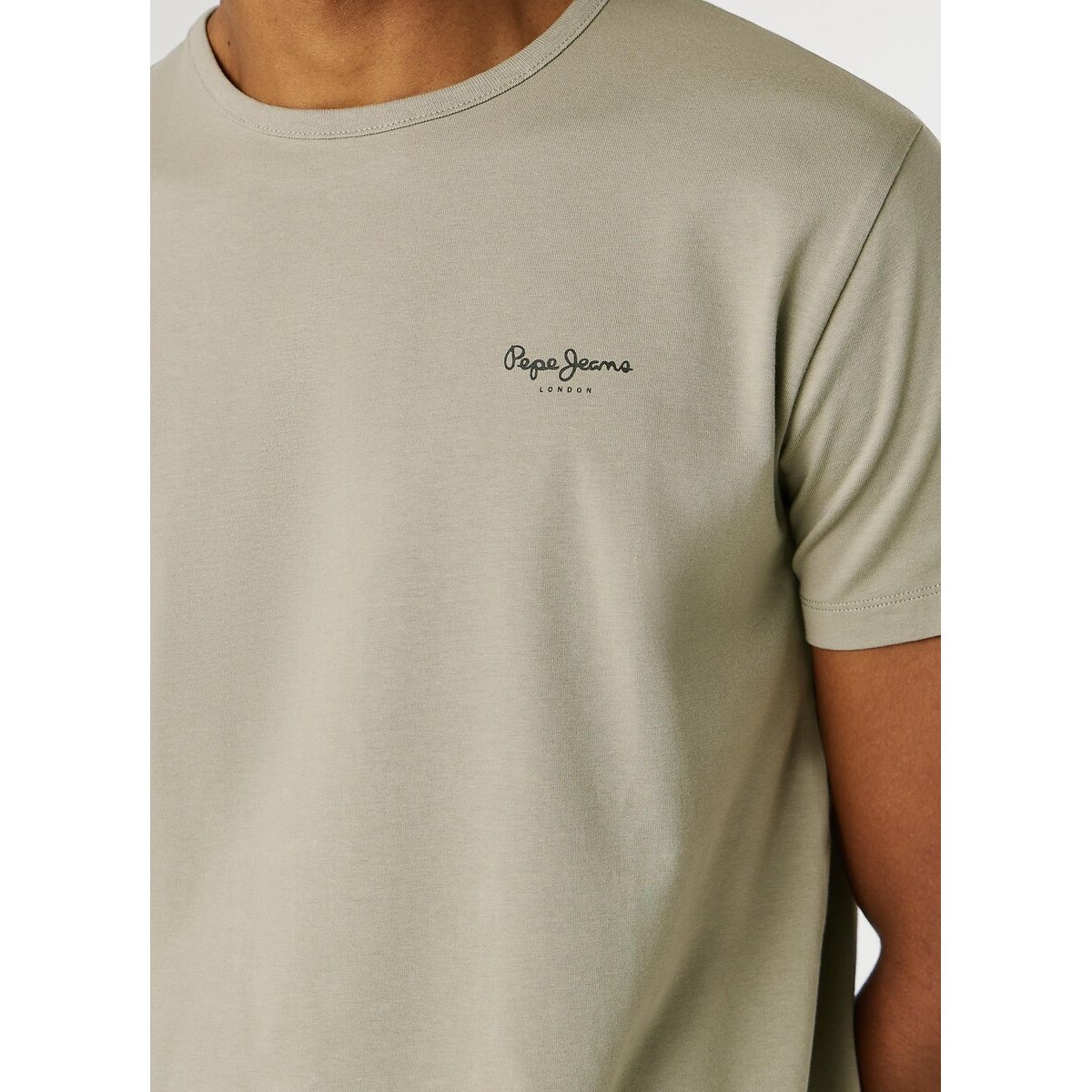Original Basic T-Shirt with Short Sleeves sage green, PEPE JEANS
