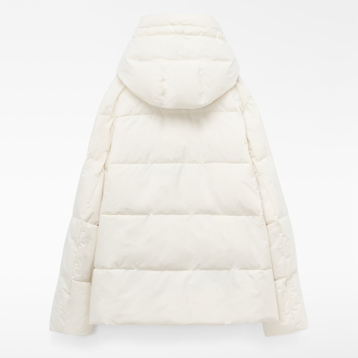 Manteau court matelassé à capuche réglable écru, ADOLFO DOMINGUEZ