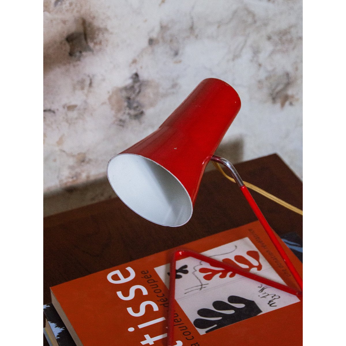 Lampe à poser vintage Julia N°379 - Bon état rouge, DEBONGOUT