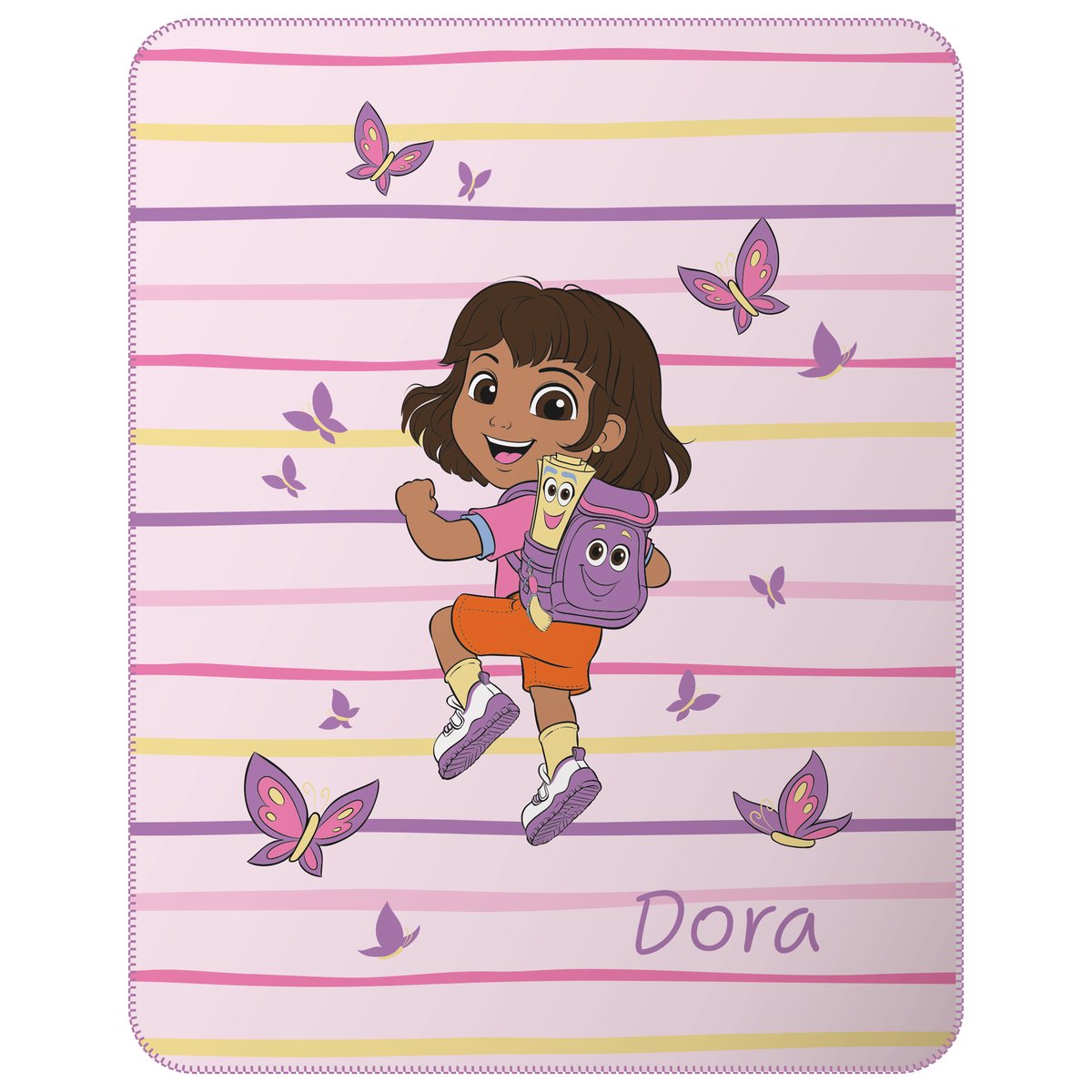 Plaid polaire imprimé, DORA AILE rose, OMYDREAM
