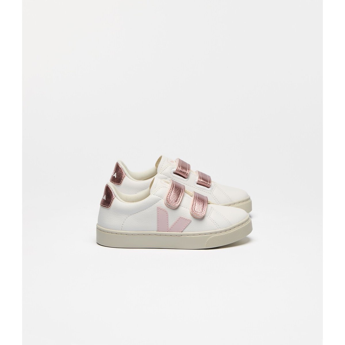 Baskets en cuir Small Esplar blanc/rose, VEJA