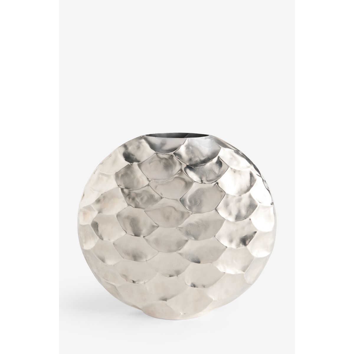 Vase festonné en métal argent, NEXT
