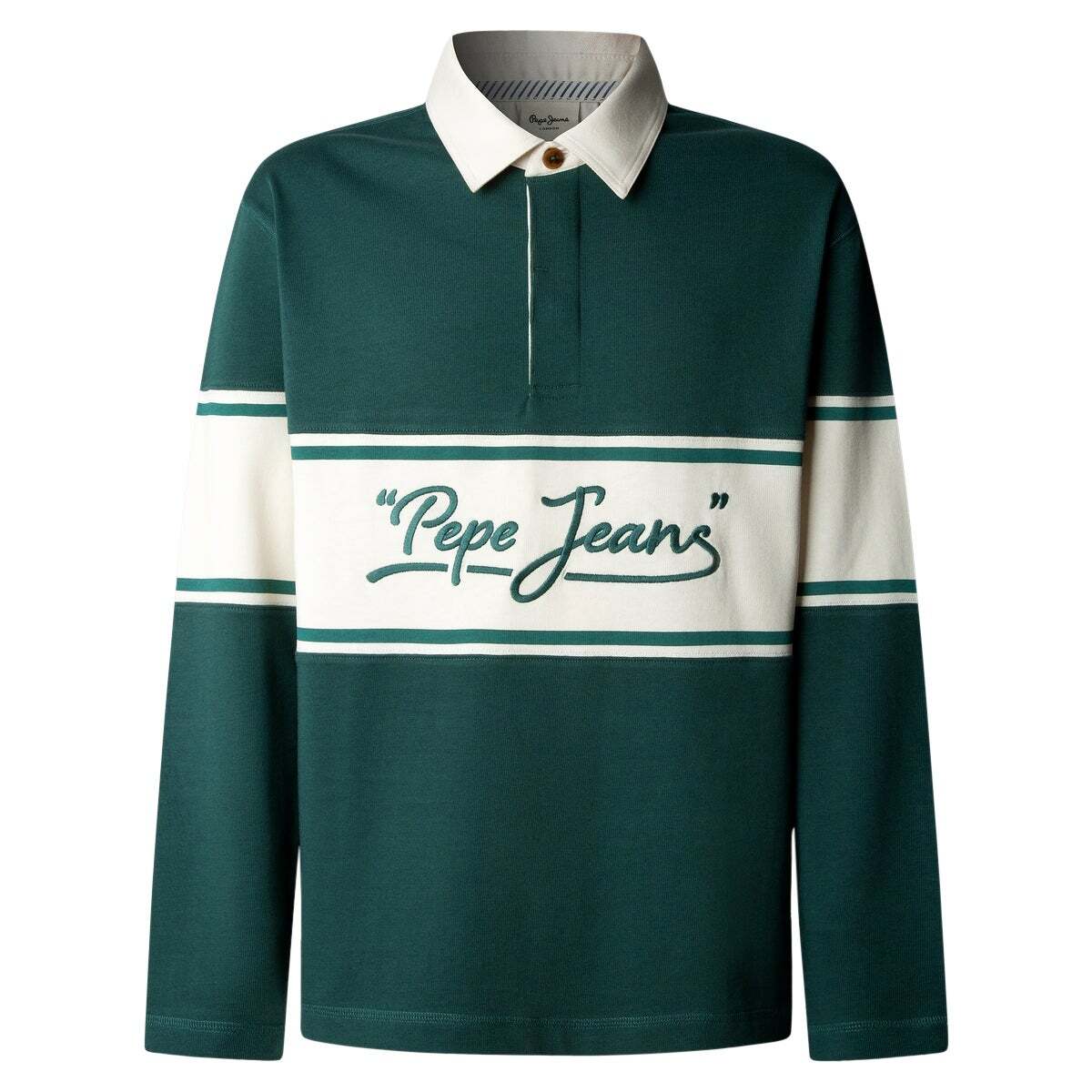 Polo Rugby Manches Longues Coupe Casual richmond green, PEPE JEANS
