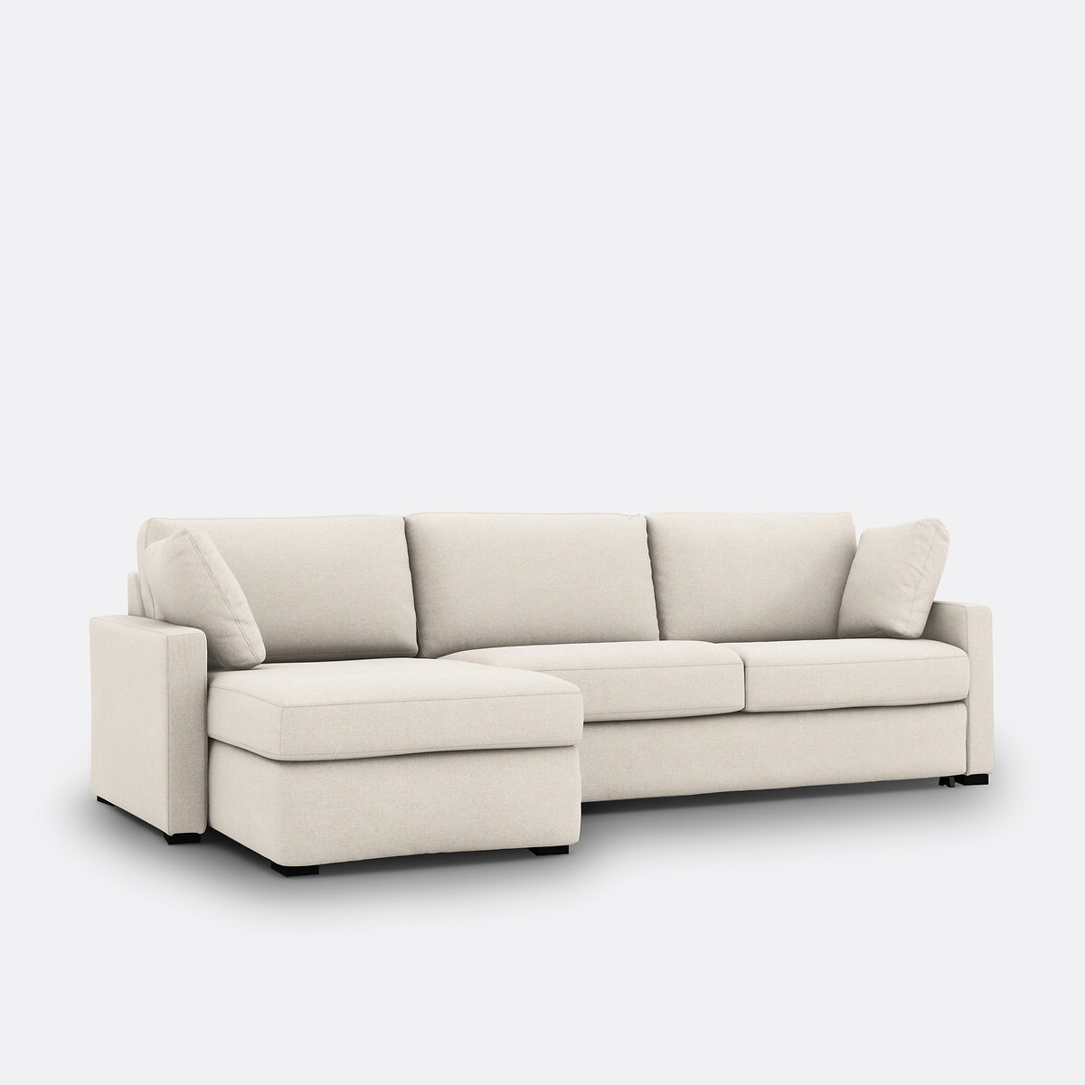 Canapé d'angle, convertible, 4 places, en polyester, mousse, TIMOR ecru, LA REDOUTE INTERIEURS