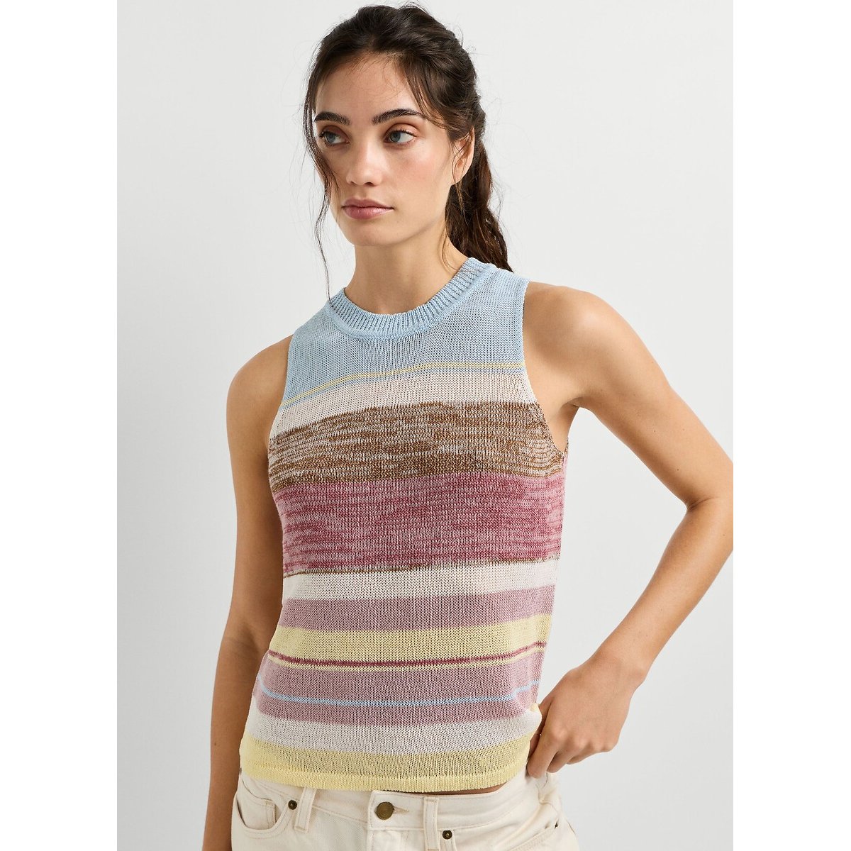Striped Sleeveless Jumper multi-coloured, PEPE JEANS