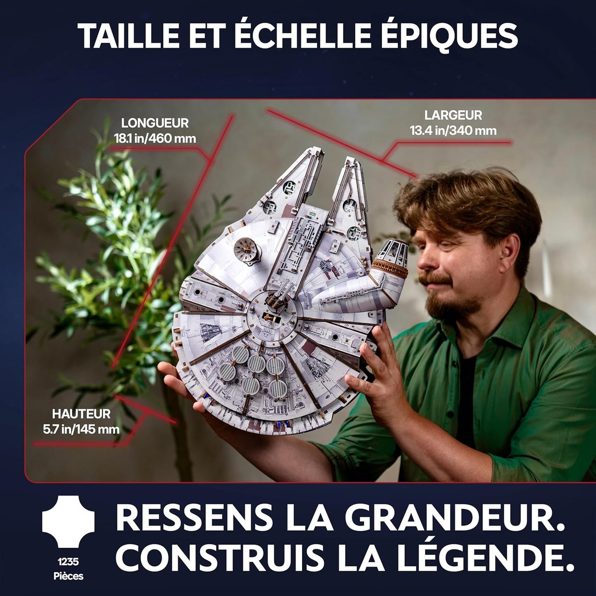 Puzzle 3D Faucon Millenium Star Wars beige, UGEARS