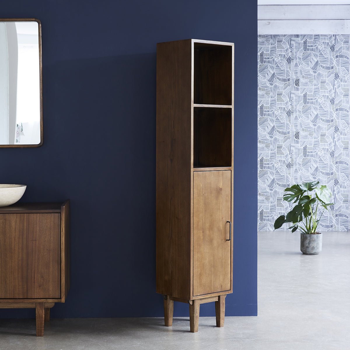 Colonne de salle de bain en bois massif  VINTAGE marron, BERAH GETAH