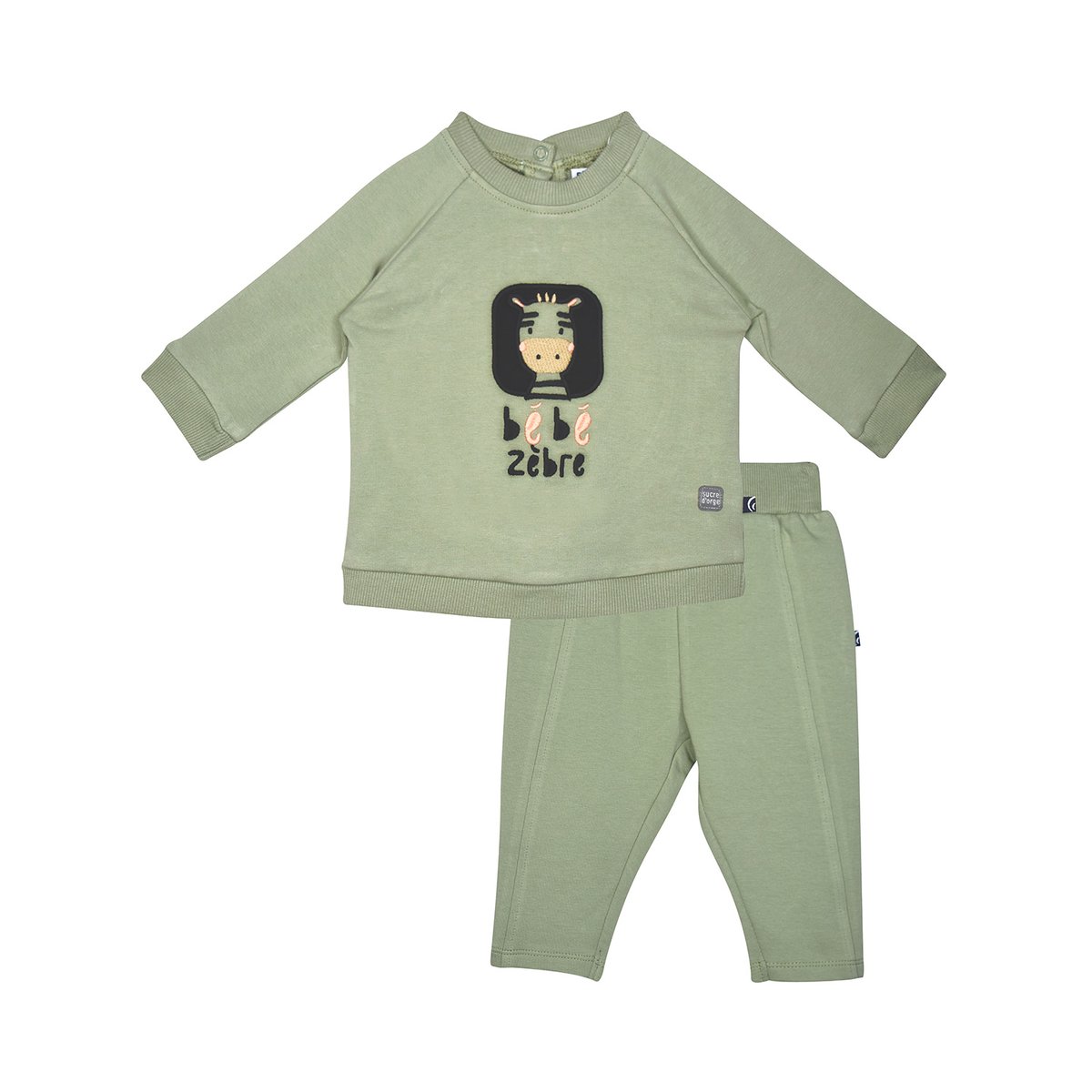 Ensemble sweat pantalon en molleton ritch vert, SUCRE D'ORGE