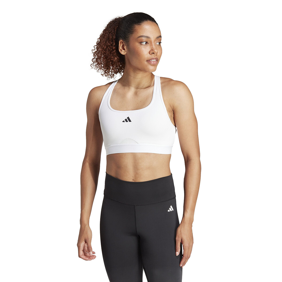 Brassière de sport, maintien moyen blanc, adidas Performance