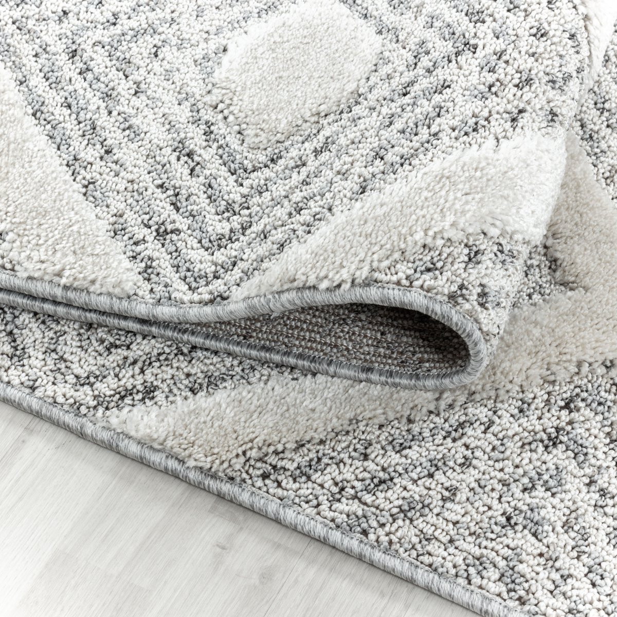 Tapis de salon à losange PISA gris, NAZAR RUGS