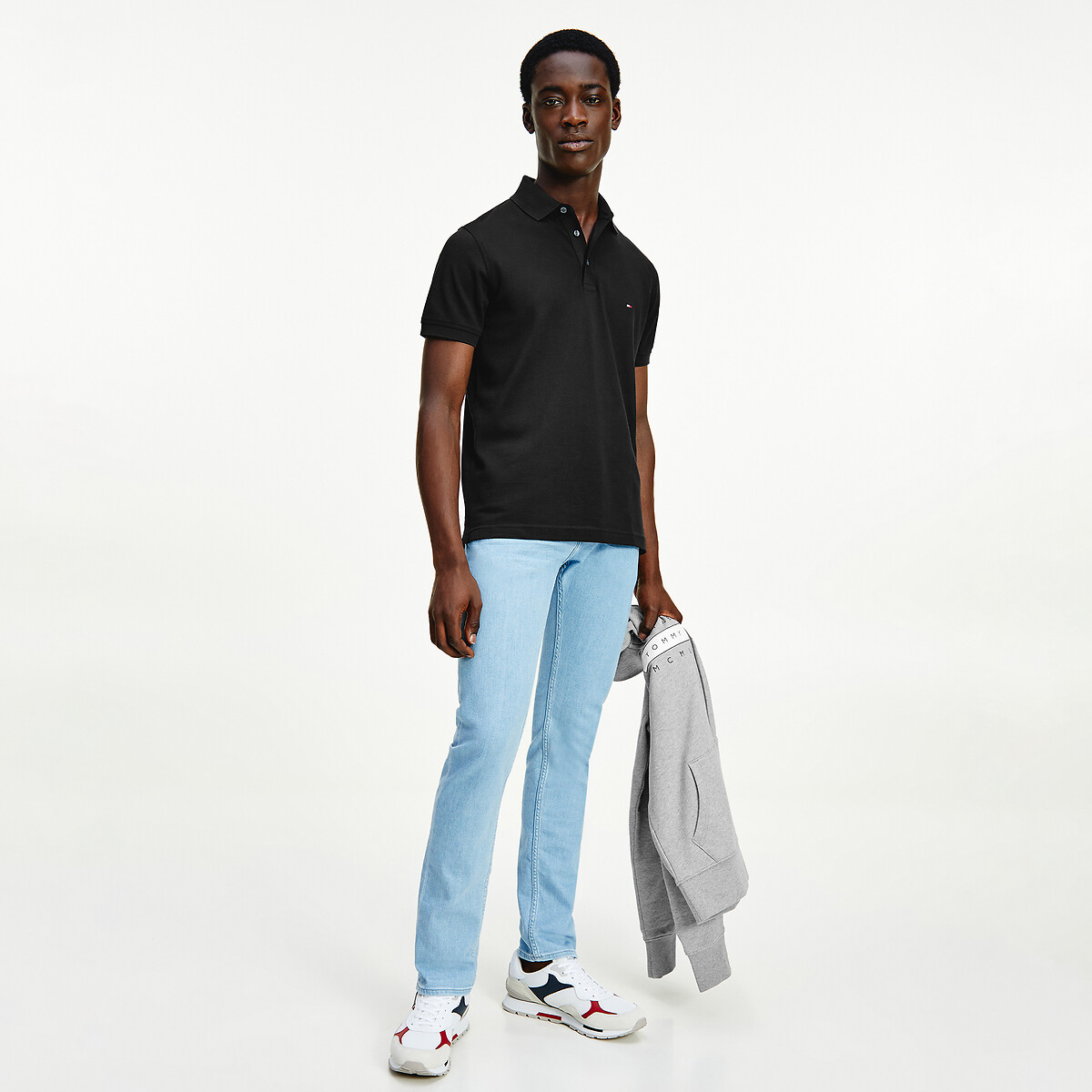 Eng anliegendes Poloshirt 1985 aus Piqué schwarz, TOMMY HILFIGER