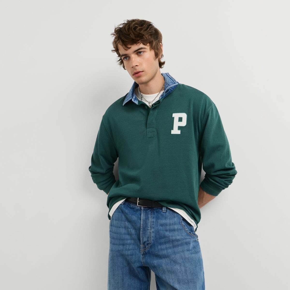 Polo Rugby Manches Longues Coupe Regular richmond green, PEPE JEANS