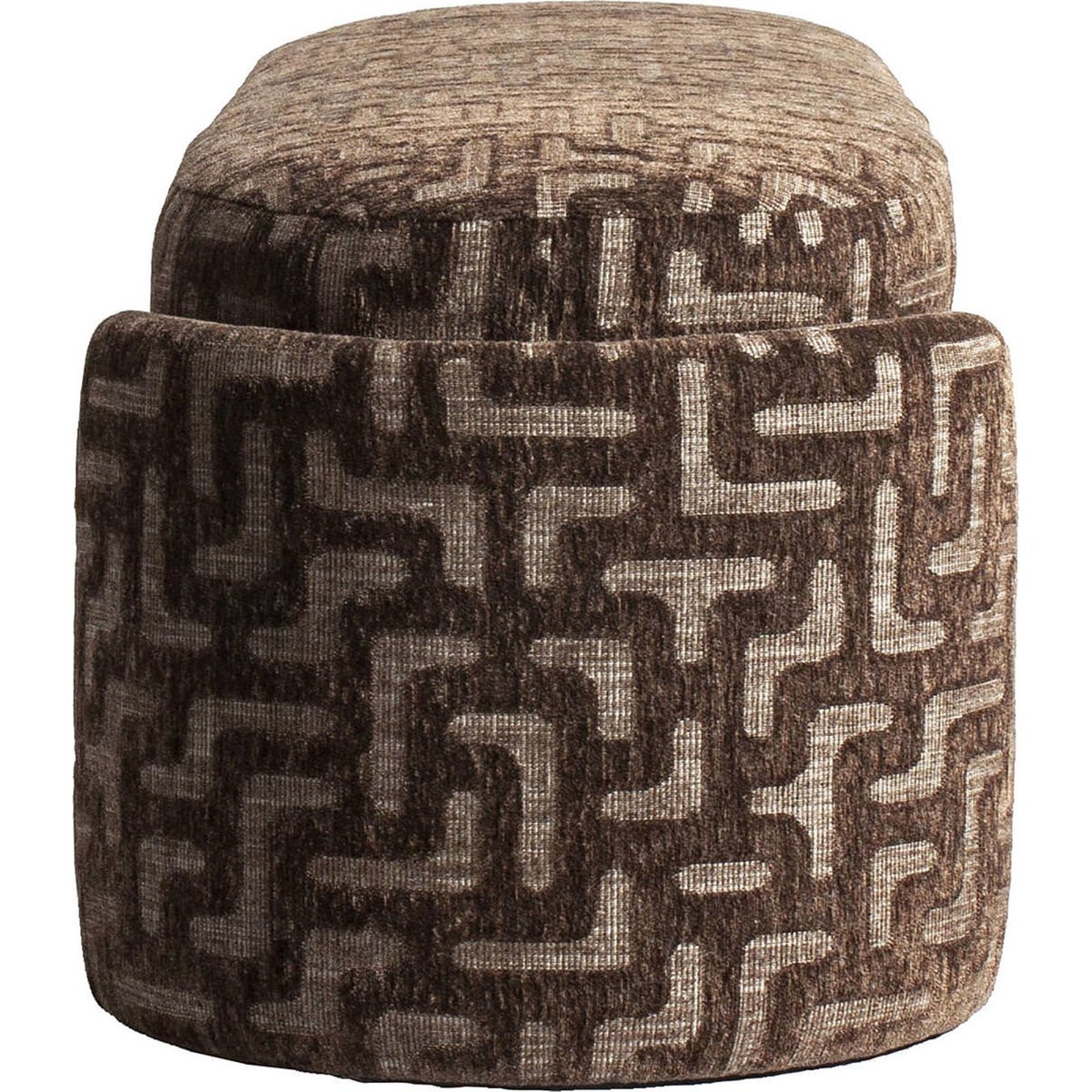 Banc coffre motif labyrinthe marron labyrinthe, RECOLLECTION