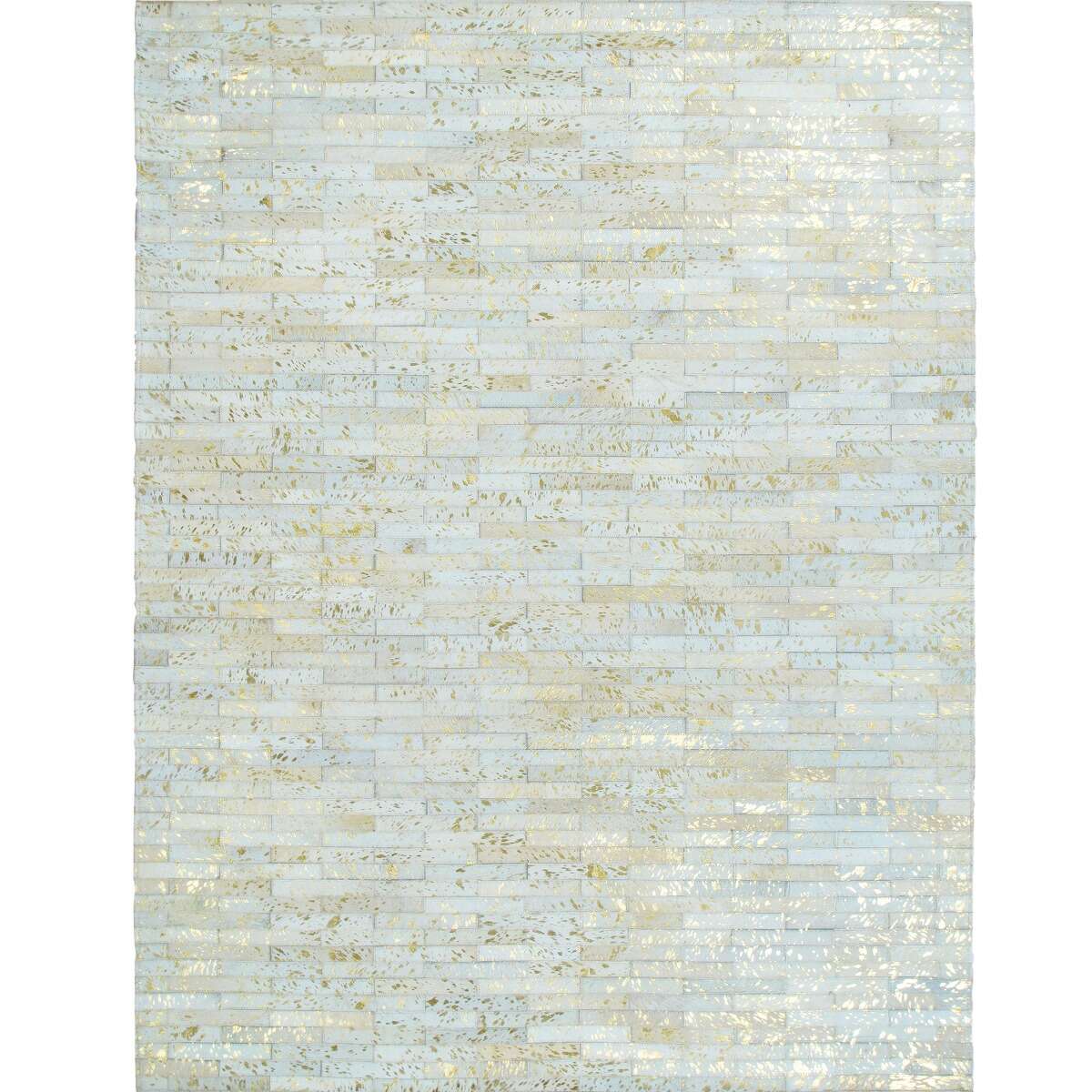 Tapis salon en cuir recyclé CUIR LINES or, THE DECO FACTORY