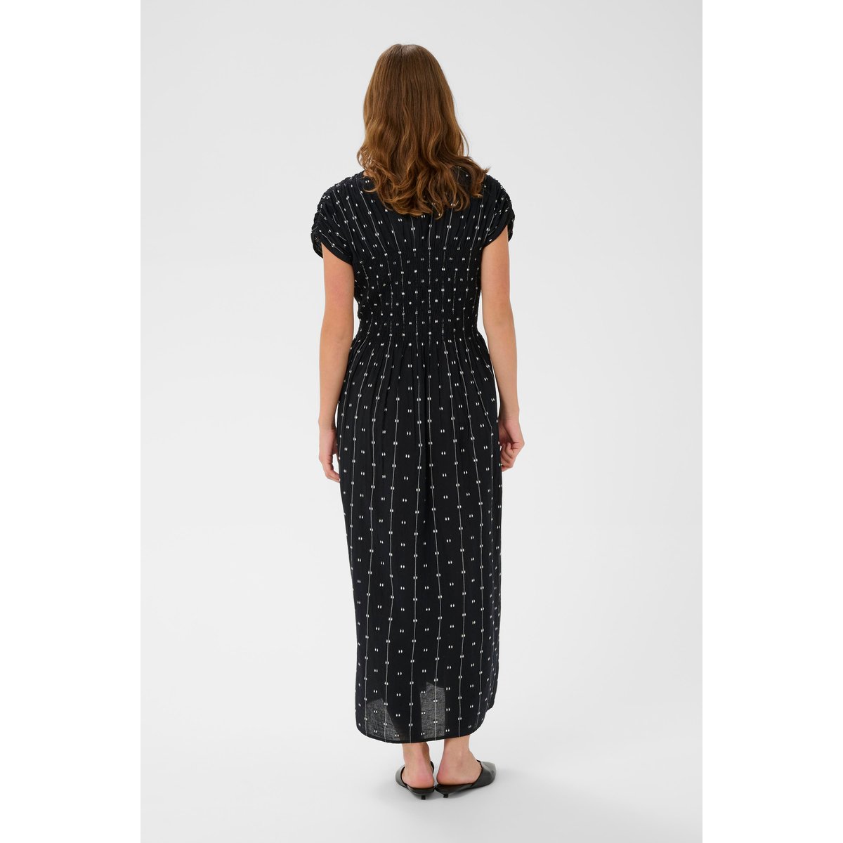 Robe noir black w white dobby, SOAKED IN LUXURY