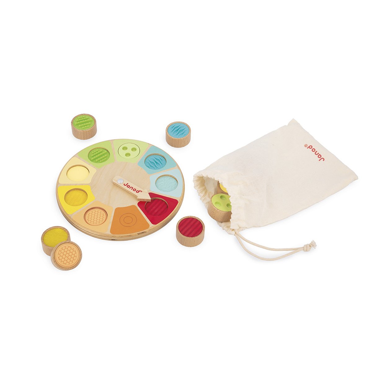 Jeu De Reconnaissance Tactile En Bois couleur unique, JANOD