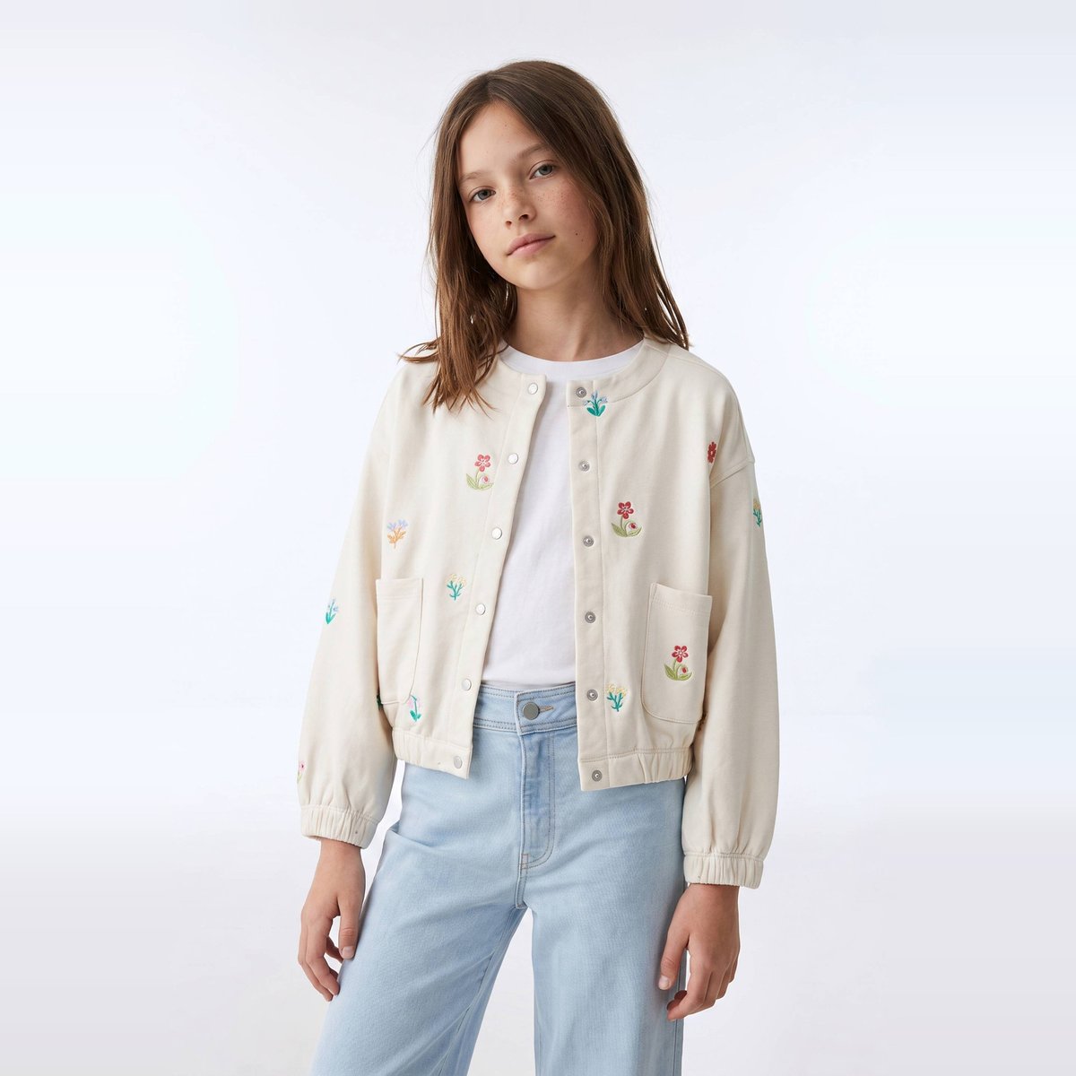 Cardigan zippé en molleton matelassé contenant du coton amaretti, MONOPRIX