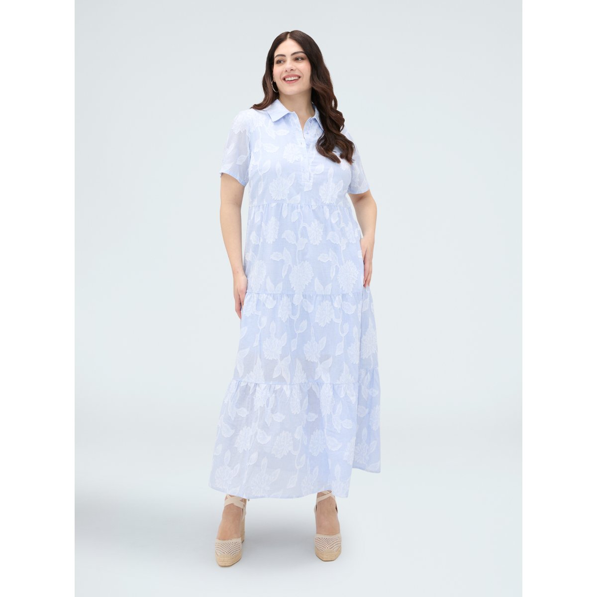 Robe longue chemise bleu, FIORELLA RUBINO