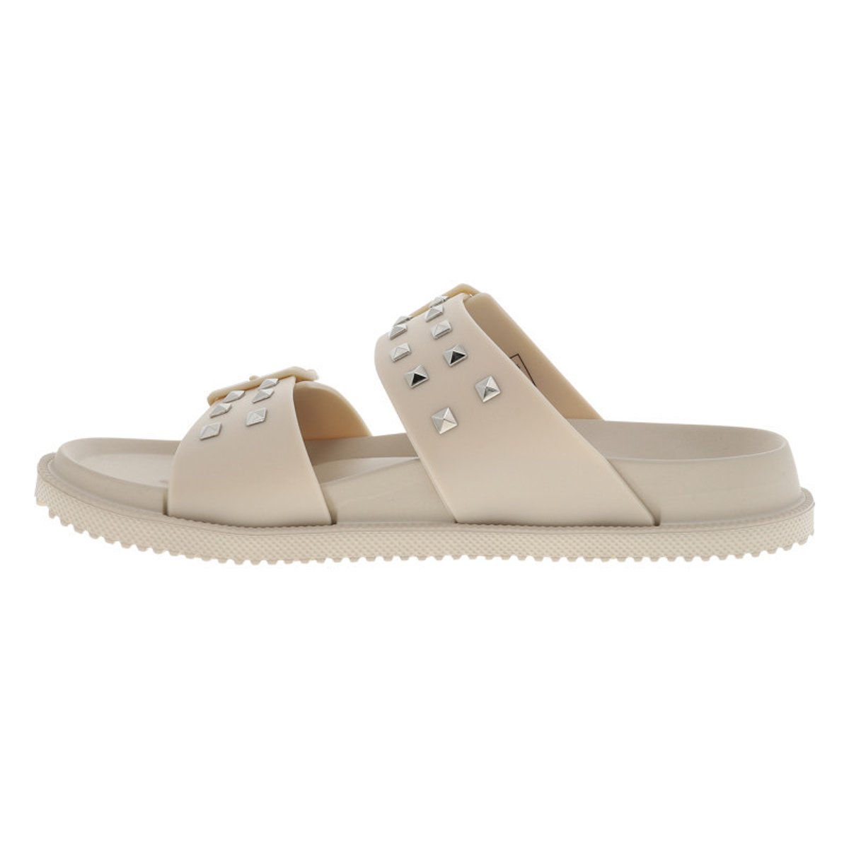 Sandales beiges avec un talon plat et 2 boucle à ardillon avec clous beige, PEPE JEANS