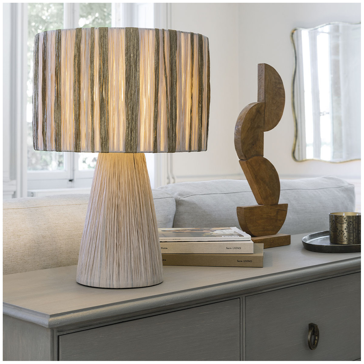 Statue PM manguier naturel - 21.5x9.5x57 marron, BLANC D’IVOIRE